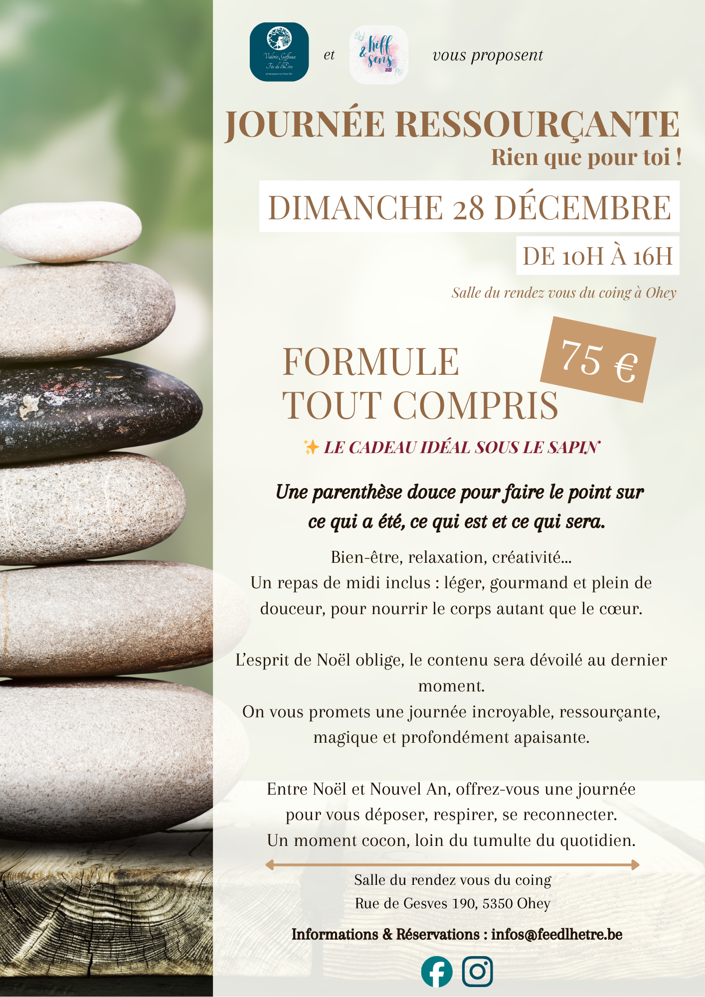 Fée de l'hÊtre et Kiff&Sens - journée ressourçante - 28 décembre à Ohey